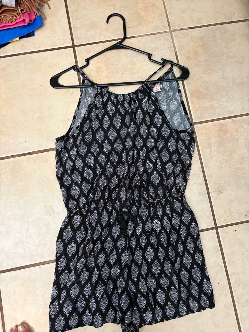 Mossimo Supply Co. Black Printed Romper